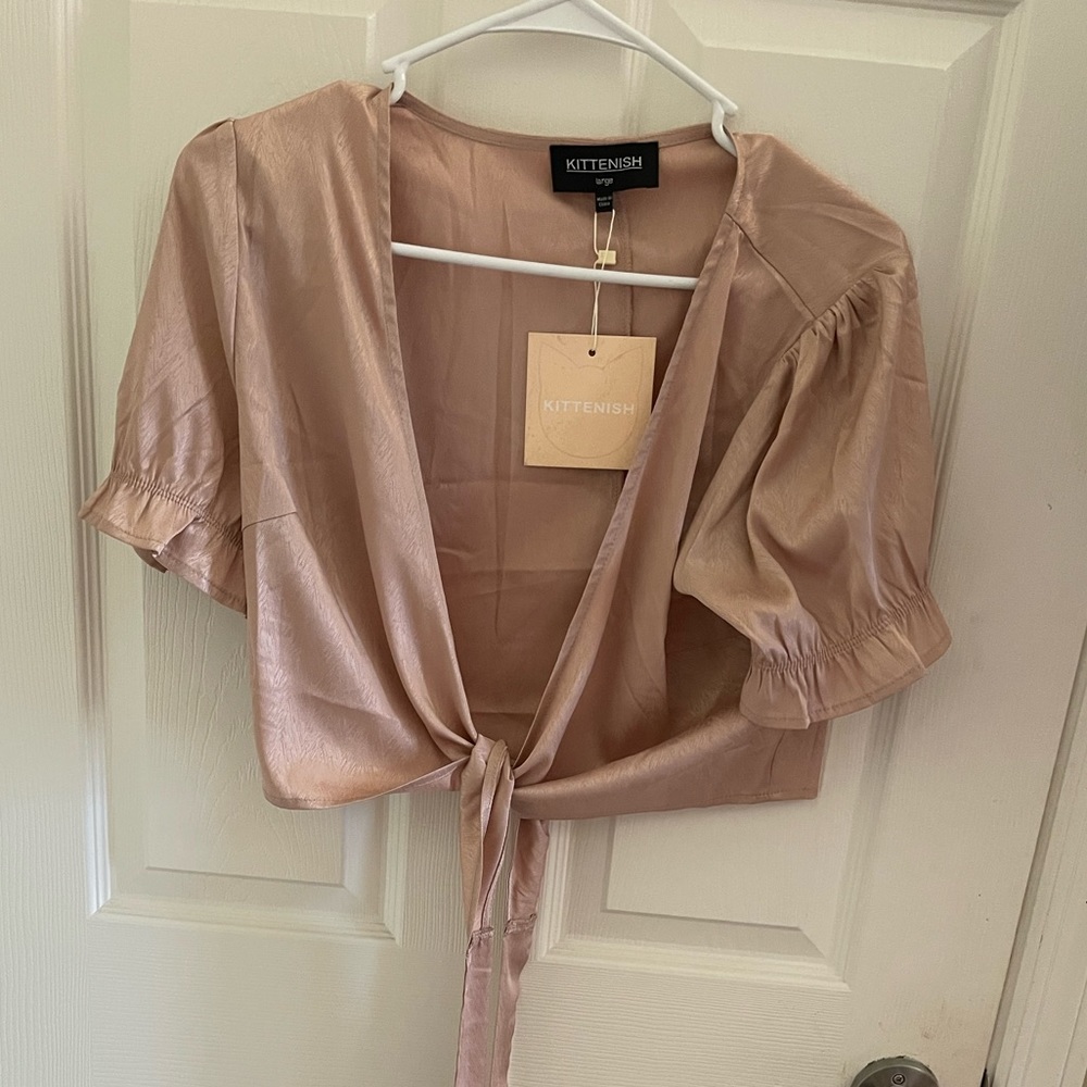 Kittenish wrap top